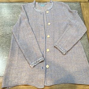 J.McLaughlin long cotton/model sweater jacket/cardigan